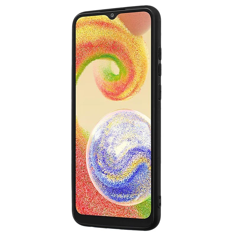Für Samsung Galaxy A04e 4G / F04 4G / M04 4G Handyhülle, matte TPU-Hülle mit Ringständer - Silber