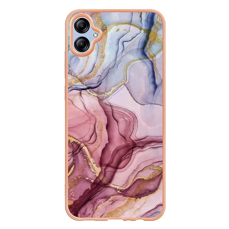 Für Samsung Galaxy A04e 4G / F04 4G / M04 4G YB IMD Serie-16 Stil E Marmorstruktur TPU IMD Handyhülle 2.0mm Galvanisierung Cover - Rose Gold