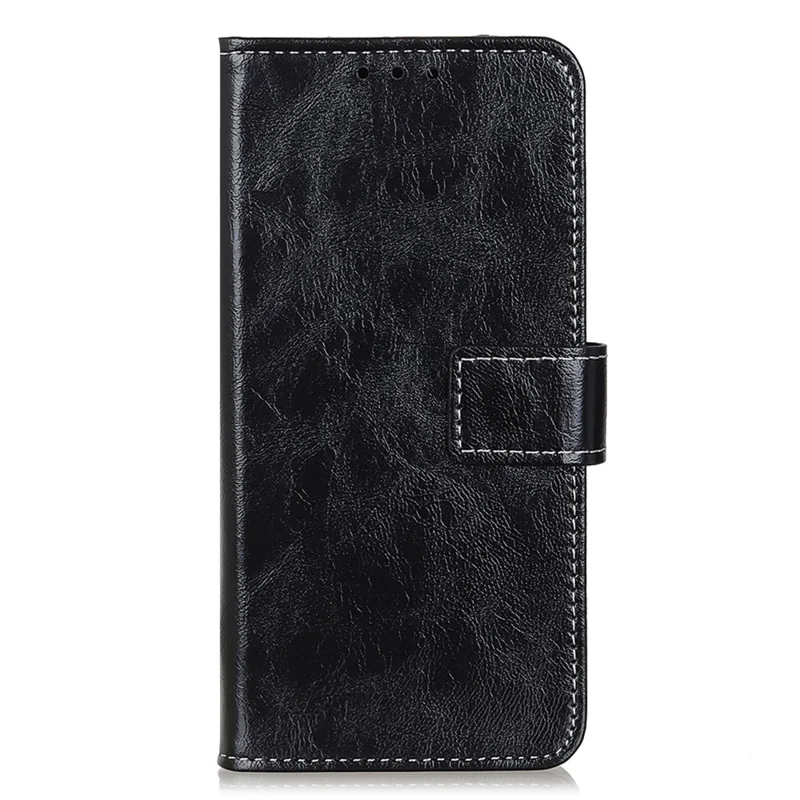 For Nokia G22 PU Leather Phone Case Wallet Retro Crazy Horse Texture Cellphone Stand Cover - Black