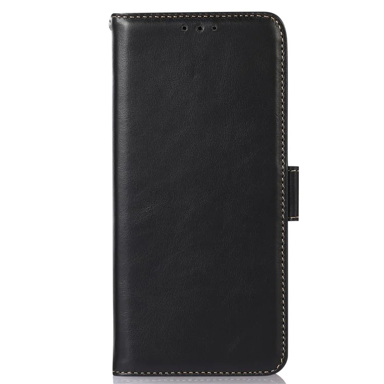 Pour Nokia G22 Genuine Cowhide Leather Phone Case RFID Blocking Wallet Stand Cover - Noir