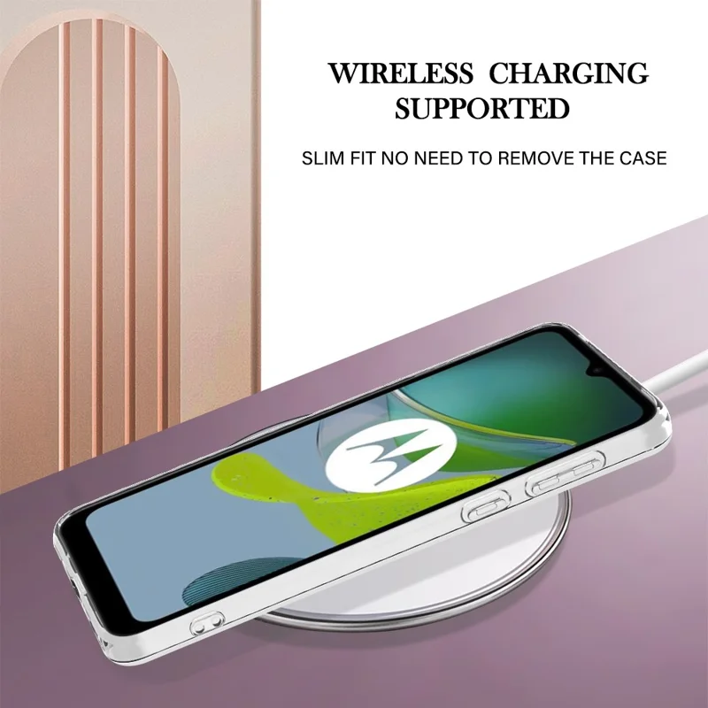 Coque TPU pour Motorola Moto E13 4G avec motif marbre IMD et dos électrodéposé - Blanc 006