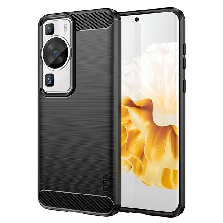MOFI JK TPU Series-1 for Huawei P60 Pro / P60 Carbon Fiber Texture Brushed Phone Shell TPU Phone Cover - Black