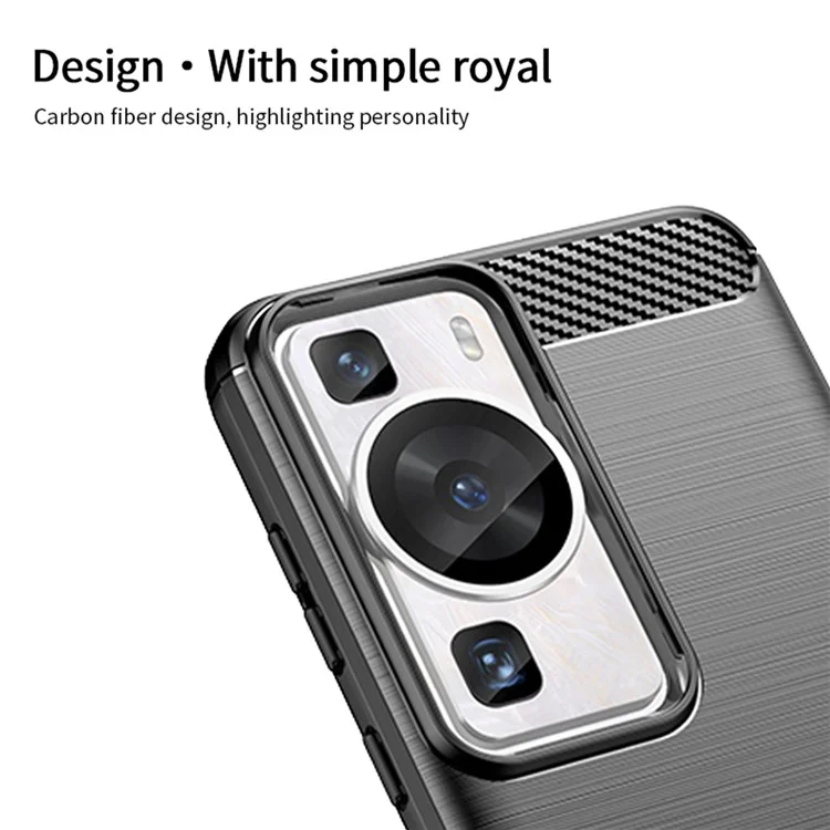 MOFI JK TPU Series-1 for Huawei P60 Pro / P60 Carbon Fiber Texture Brushed Phone Shell TPU Phone Cover - Black