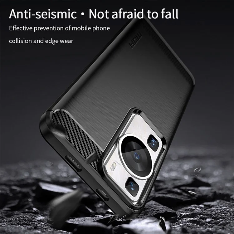 MOFI JK TPU Series-1 for Huawei P60 Pro / P60 Carbon Fiber Texture Brushed Phone Shell TPU Phone Cover - Black