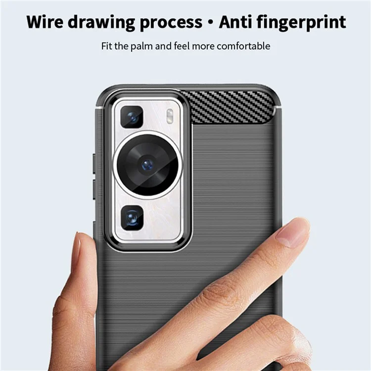 MOFI JK TPU Series-1 for Huawei P60 Pro / P60 Carbon Fiber Texture Brushed Phone Shell TPU Phone Cover - Black