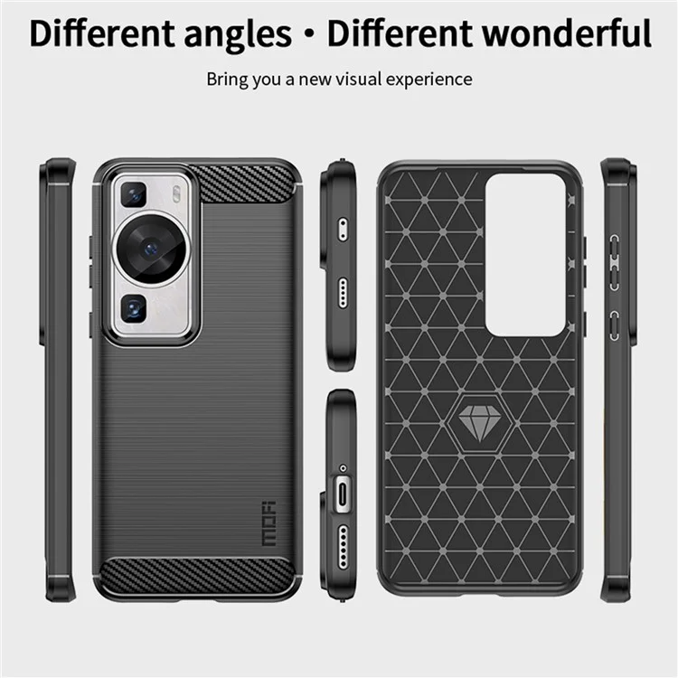 MOFI JK TPU Series-1 for Huawei P60 Pro / P60 Carbon Fiber Texture Brushed Phone Shell TPU Phone Cover - Black