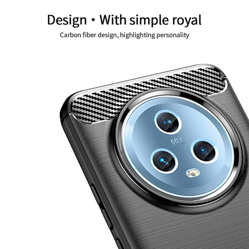 MOFI JK TPU Series-1 Soft TPU Cover for Honor Magic5 Carbon Fiber Brushed Phone Shell - Red