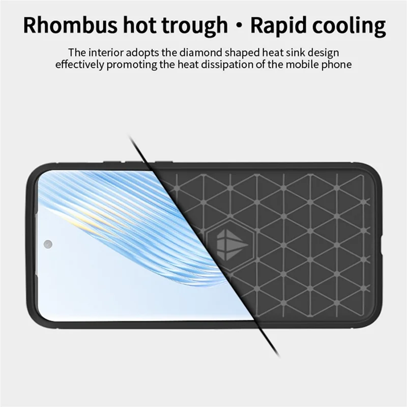 MOFI JK TPU Series-1 Soft TPU Cover for Honor Magic5 Carbon Fiber Brushed Phone Shell - Red