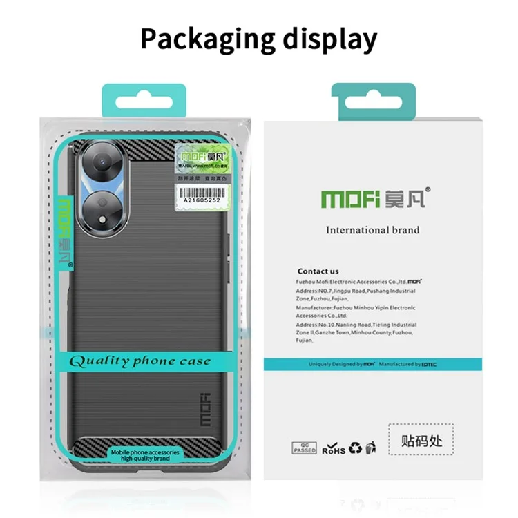 MOFI JK TPU Series-1 Carbon Fiber Back Cover для Oppo A58 5G / A58x 5G / A78 5G Brushed TPU Phone Shell - Black