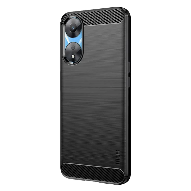 MOFI JK TPU Series-1 Carbon Fiber Back Cover для Oppo A58 5G / A58x 5G / A78 5G Brushed TPU Phone Shell - Black