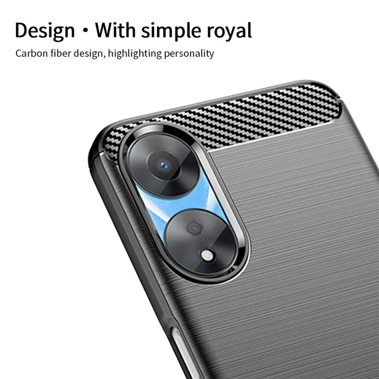 MOFI JK TPU Series-1 Carbon Fiber Back Cover для Oppo A58 5G / A58x 5G / A78 5G Brushed TPU Phone Shell - Black