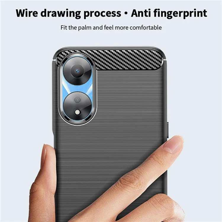 MOFI JK TPU Series-1 Carbon Fiber Back Cover для Oppo A58 5G / A58x 5G / A78 5G Brushed TPU Phone Shell - Black