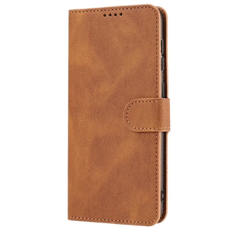 For Oppo A54 5G / A74 5G / A93 5G / OnePlus Nord N200 5G Phone Case Stand PU Leather Flip Wallet Cover - Brown