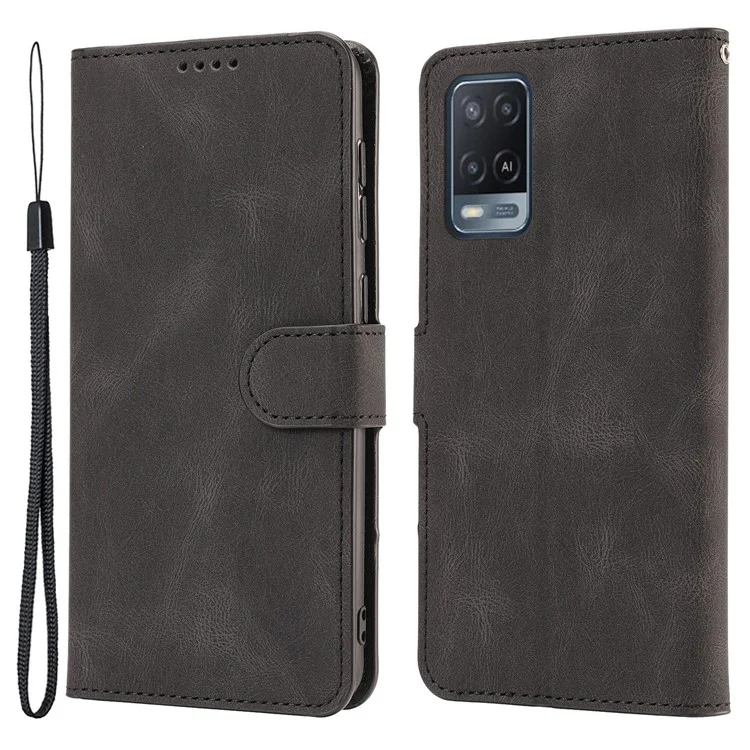 Per Oppo A54 4G / A54s / A55 / A55 5G / A55s 5G / A16 / A16s / A53s 5G / A56 5G Custodia Telefonica in Pelle PU con Supporto - Nera
