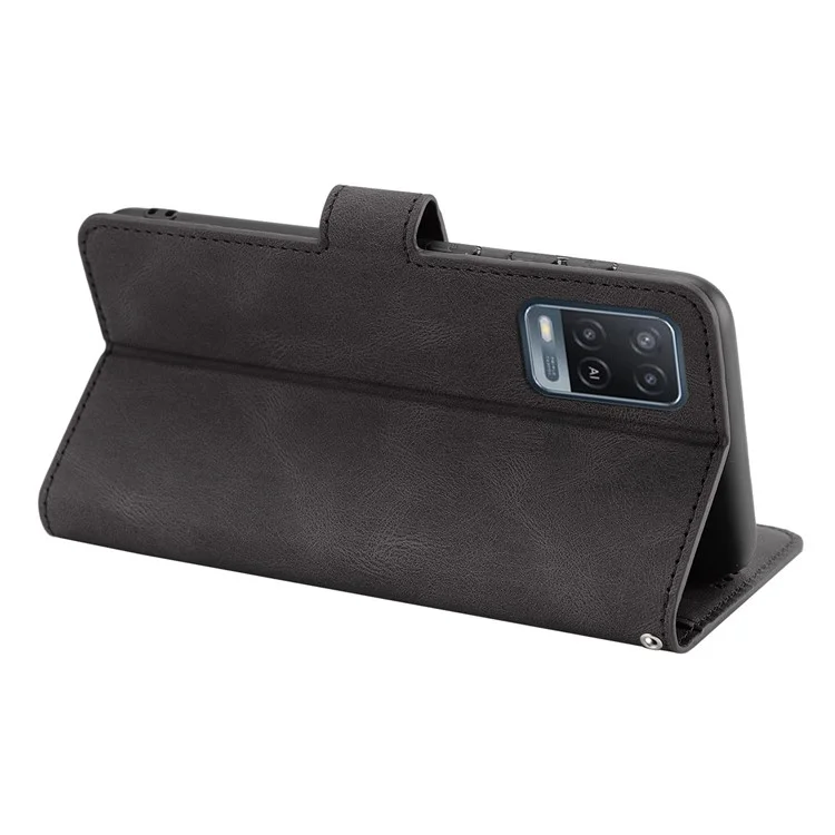 Per Oppo A54 4G / A54s / A55 / A55 5G / A55s 5G / A16 / A16s / A53s 5G / A56 5G Custodia Telefonica in Pelle PU con Supporto - Nera