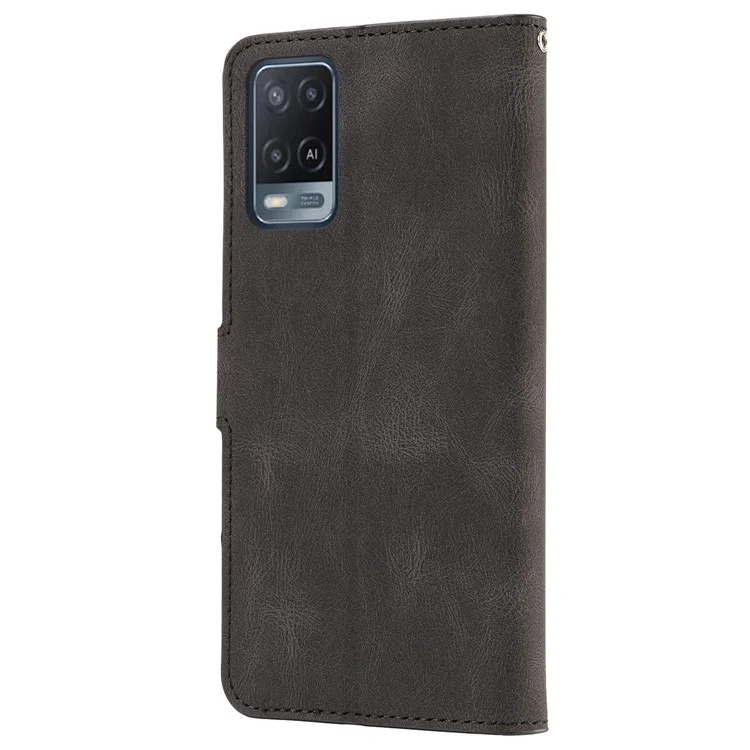 Per Oppo A54 4G / A54s / A55 / A55 5G / A55s 5G / A16 / A16s / A53s 5G / A56 5G Custodia Telefonica in Pelle PU con Supporto - Nera
