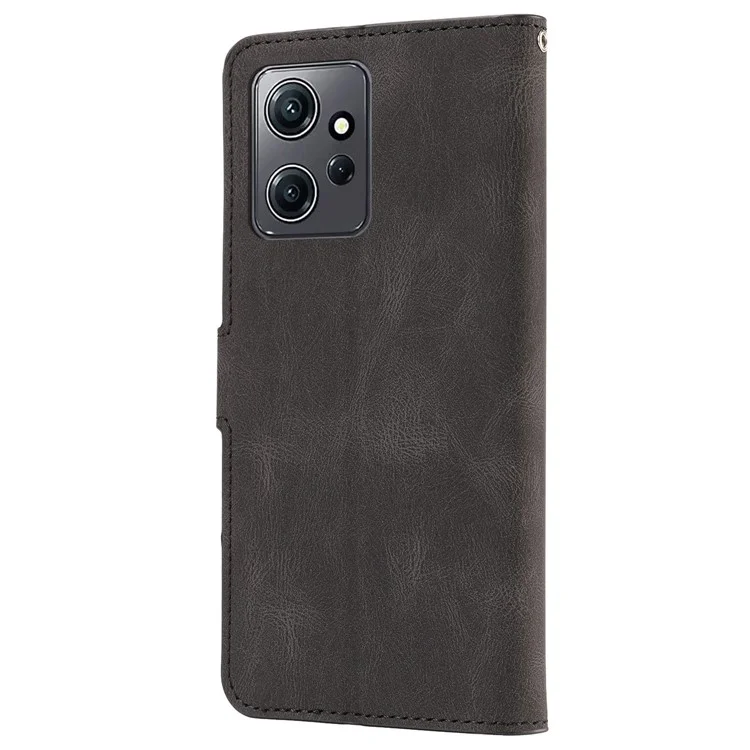Pour Xiaomi Redmi Note 12 4G PU Cuir Folio Flip Cover Fermeture Magnétique Portefeuille Support Étui de Téléphone - Noir