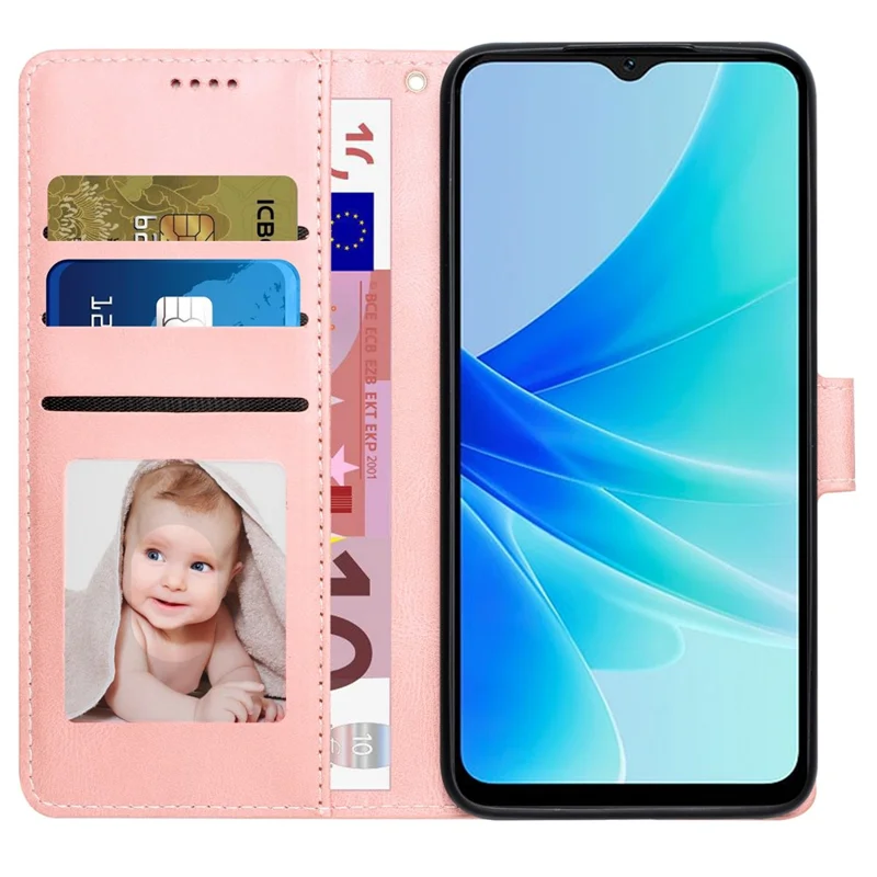 Чехол из искусственной кожи для Oppo A57 4G / A77 4G / A57s 4G / A57e 4G / A77s 4G / OnePlus Nord N20 SE 4G, бумажник, подставка, флип-чехол для телефона - розовый