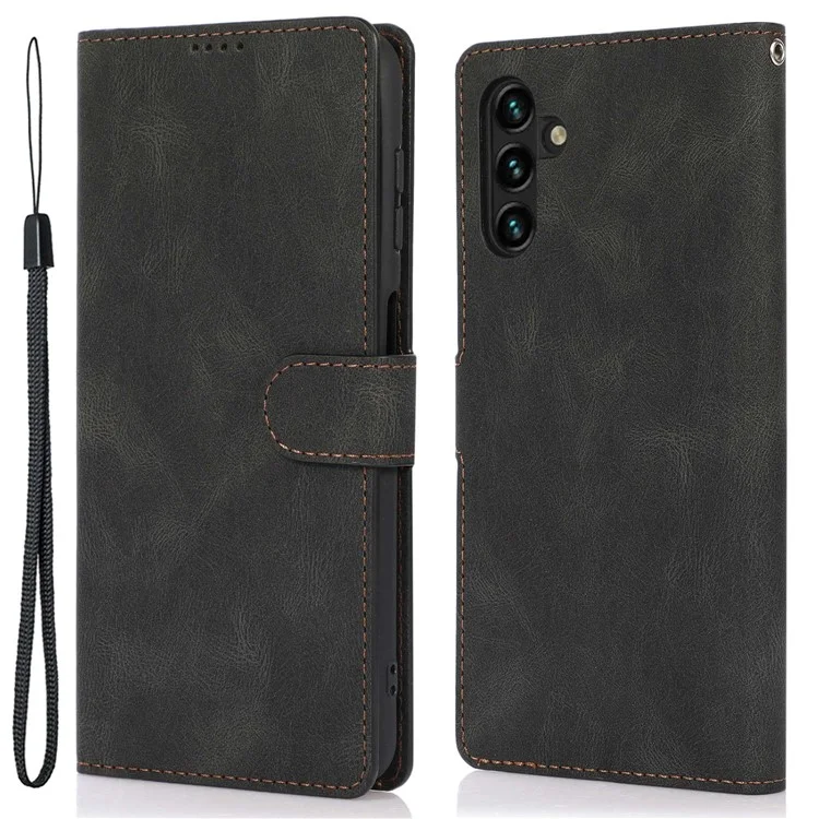 Custodia Portafoglio in Pelle PU Resistente agli Urti per Samsung Galaxy M13 5G - Nero