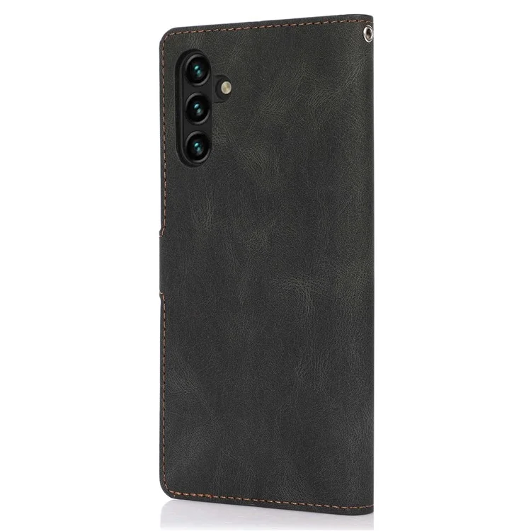 Custodia Portafoglio in Pelle PU Resistente agli Urti per Samsung Galaxy M13 5G - Nero