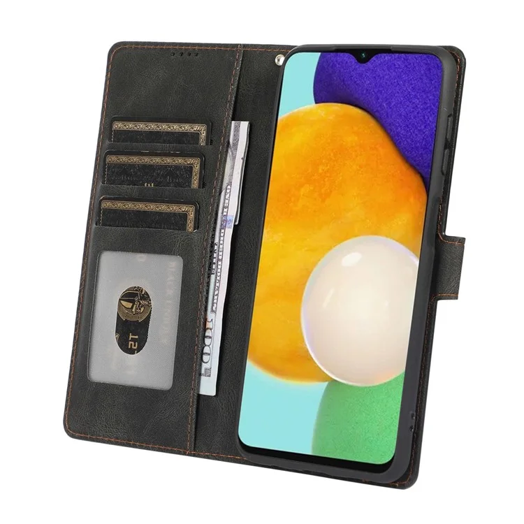 Custodia Portafoglio in Pelle PU Resistente agli Urti per Samsung Galaxy M13 5G - Nero