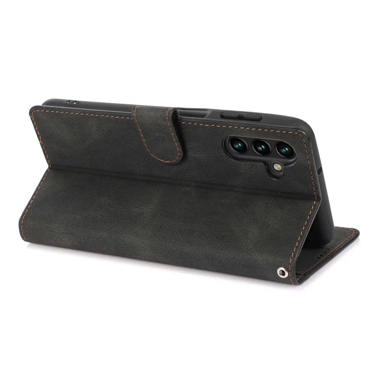 Custodia Portafoglio in Pelle PU Resistente agli Urti per Samsung Galaxy M13 5G - Nero