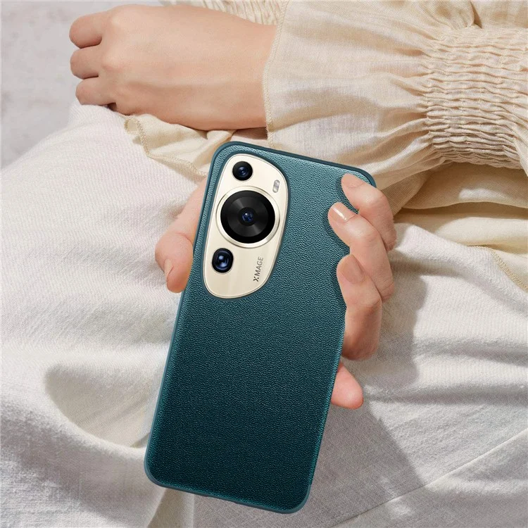 Coque de téléphone Huawei P60 Art View Window Design Flip Cover Anti-chute en cuir PU TPU Acrylique - Bleu