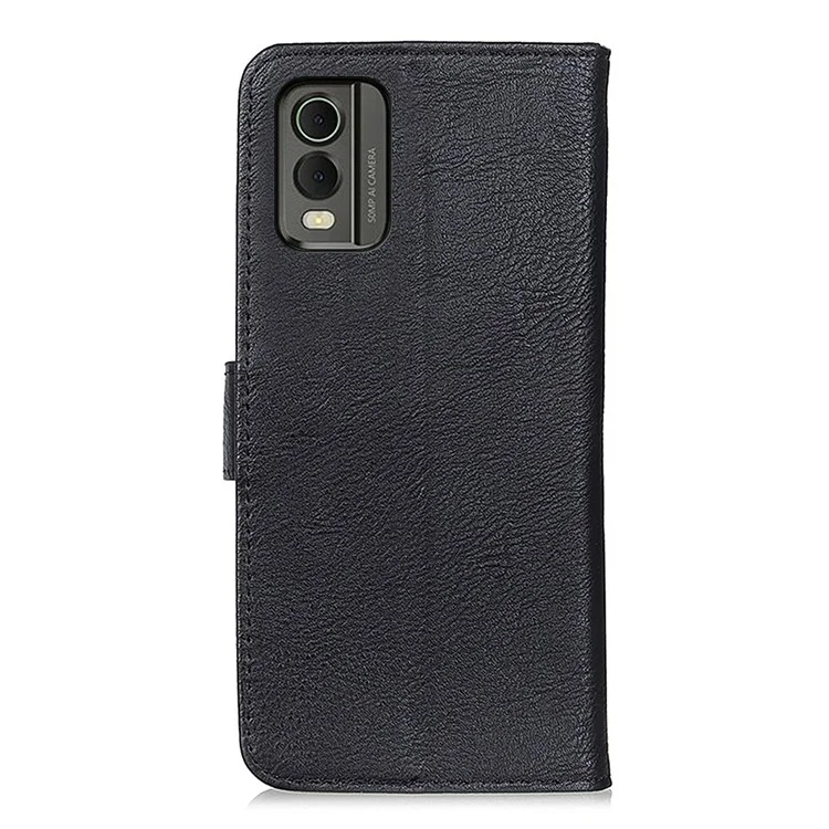 KHAZNEH For Nokia C32 PU Leather Wallet Case Cowhide Texture Cell Phone Stand Cover - Black