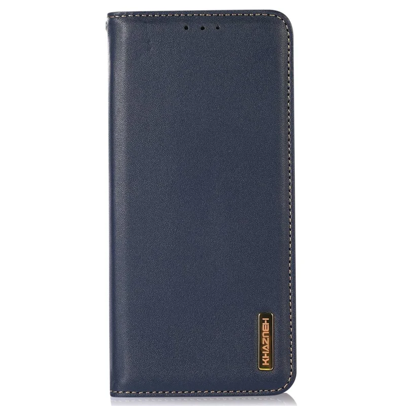 KHAZNEH For Nokia C32 RFID Blocking Case Genuine Cowhide Leather Stand Wallet Phone Cover - Blue