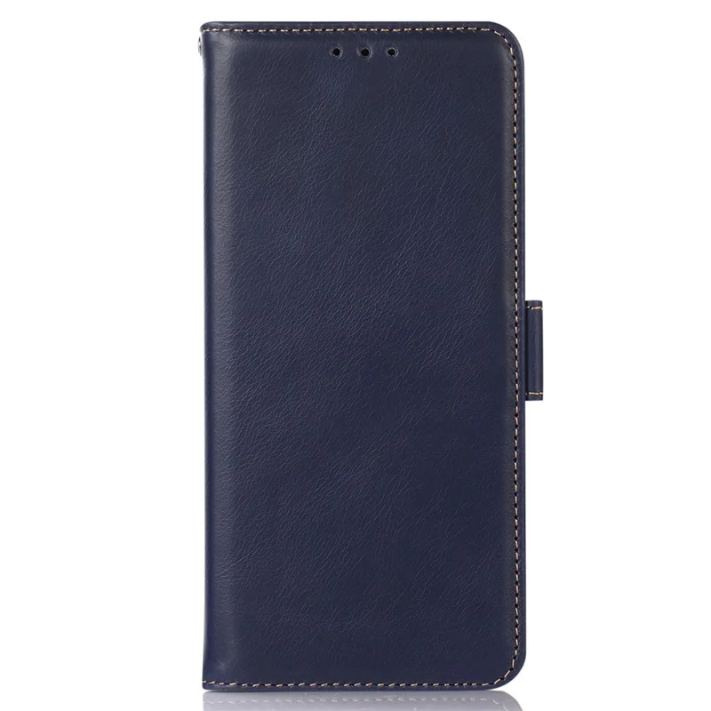 For Nokia C32 RFID Blocking Stand Phone Case Genuine Cowhide Leather Wallet Cover - Blue