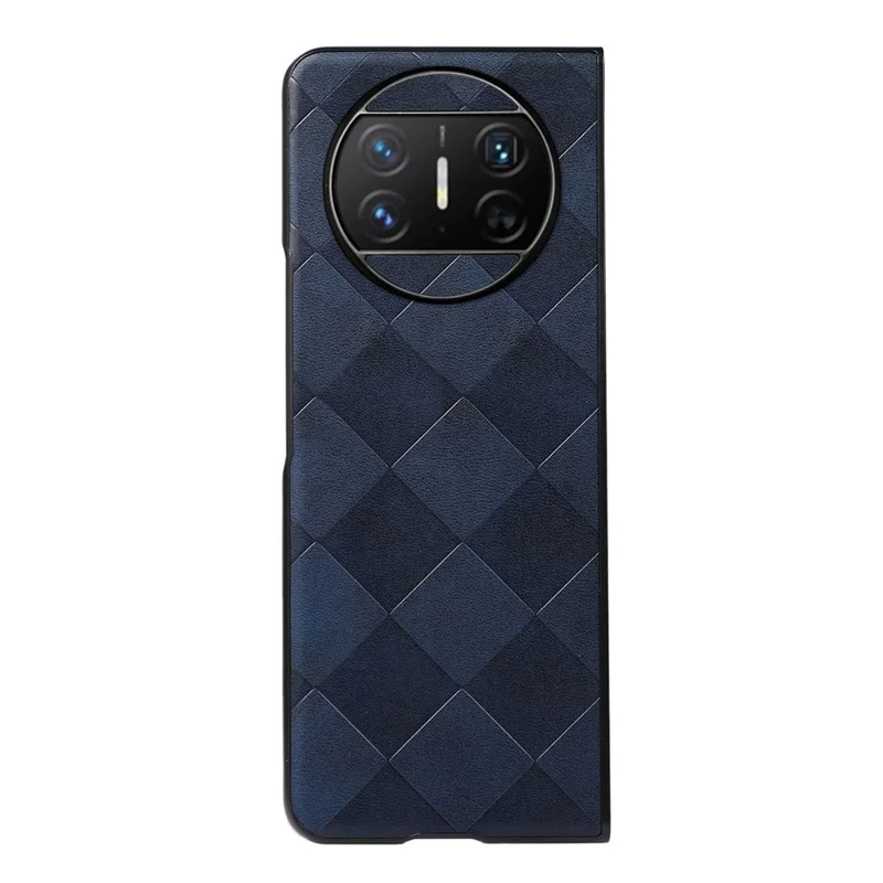 For Huawei Mate X3 5G Grid Texture Phone Case Leather Coated PC Cell Phone Cover - Blue