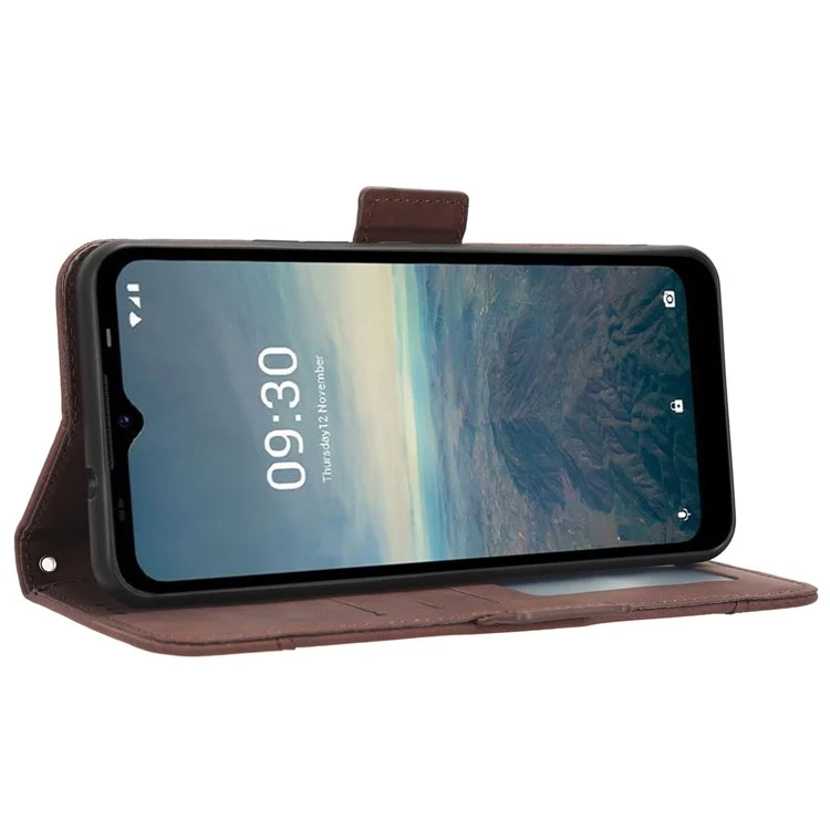 For Vodafone Smart T23 Wallet Phone Case Multiple Card Slots Phone Shell Leather Flip Cover with Stand - Brown