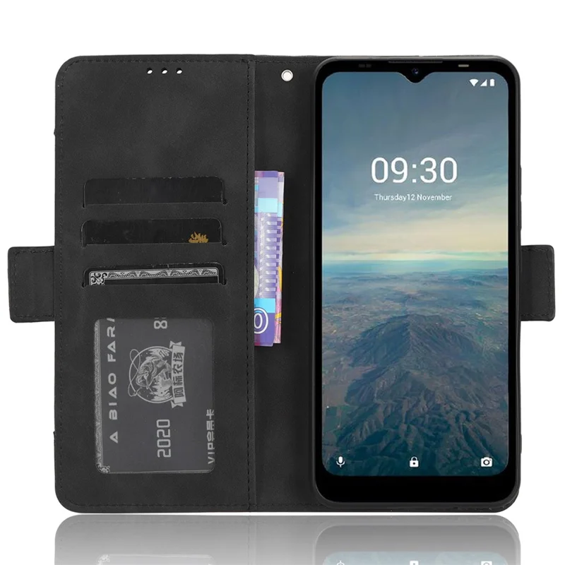 Pour Vodafone Smart T23 Portefeuille Étui de téléphone Slots pour cartes multiples Coque de téléphone Housse en cuir avec support - Noir