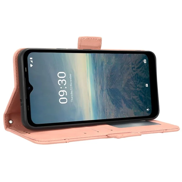 For Vodafone Smart T23 Wallet Phone Case Multiple Card Slots Phone Shell Leather Flip Cover with Stand - Pink