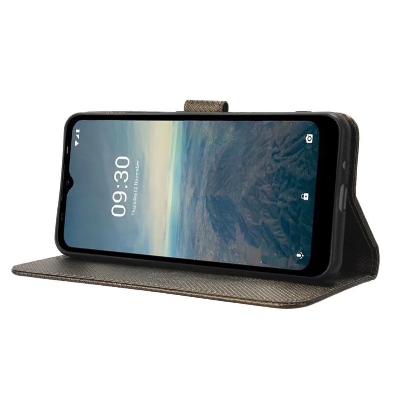 Funda Protectora para Vodafone Smart T23 Funda Plegable de Cuero PU con Textura de Diamante Anticortes Billetera Funda para Teléfono - Marrón