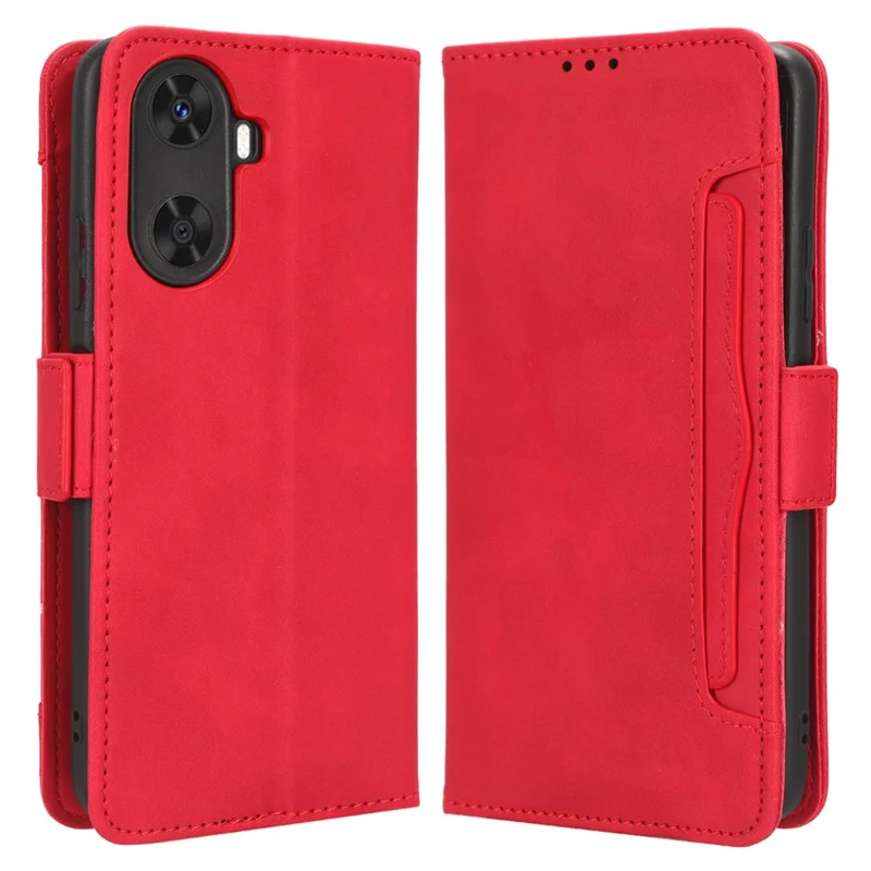 Per Huawei Enjoy 60 Portafoglio Custodia per Telefono Custodia in Pelle Flip Cover Multiple Slot per Schede Guscio del Telefono con Stand - Rosso