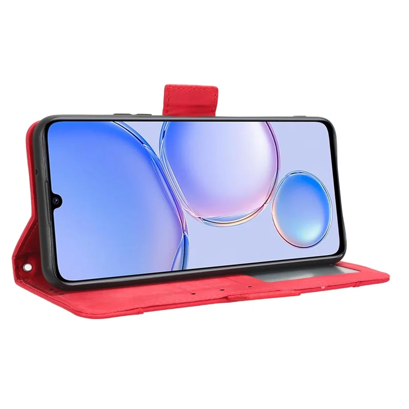 Per Huawei Enjoy 60 Portafoglio Custodia per Telefono Custodia in Pelle Flip Cover Multiple Slot per Schede Guscio del Telefono con Stand - Rosso