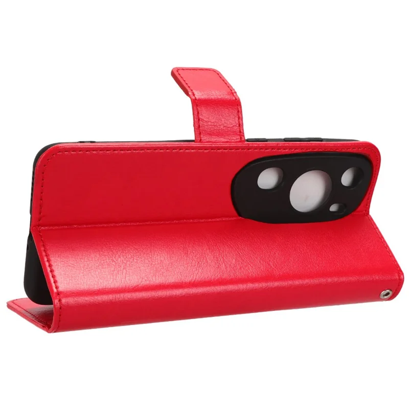 For Huawei P60 Art Shockproof Wallet Phone Case Crazy Horse Texture PU Leather Folio Flip Cover - Red