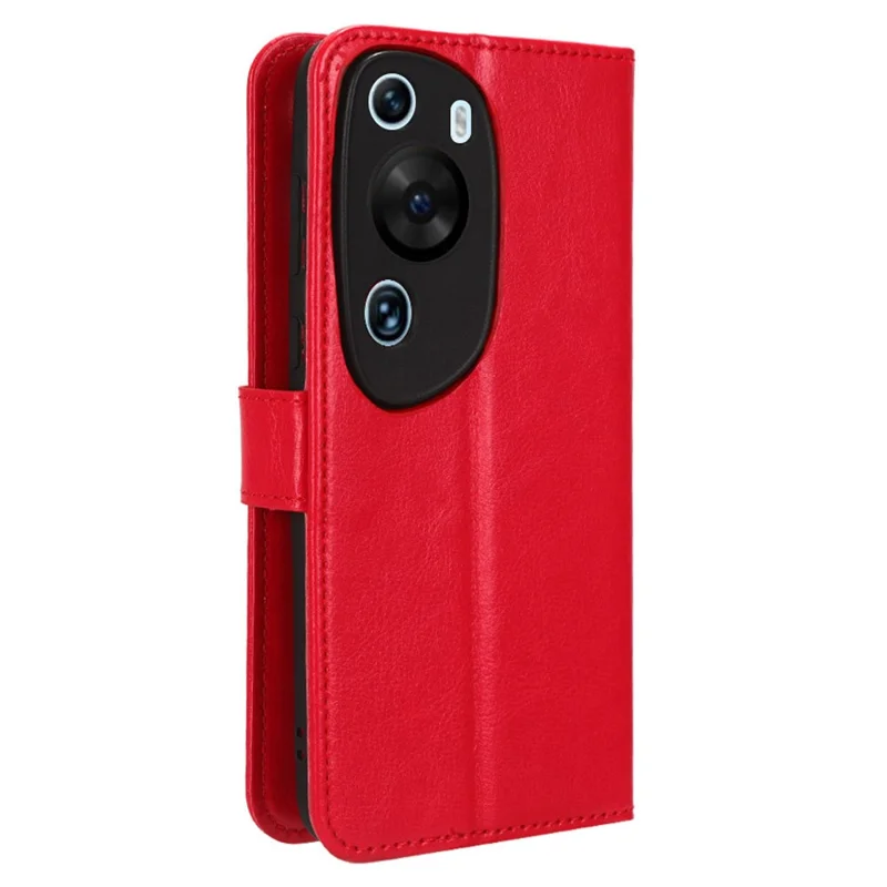 For Huawei P60 Art Shockproof Wallet Phone Case Crazy Horse Texture PU Leather Folio Flip Cover - Red