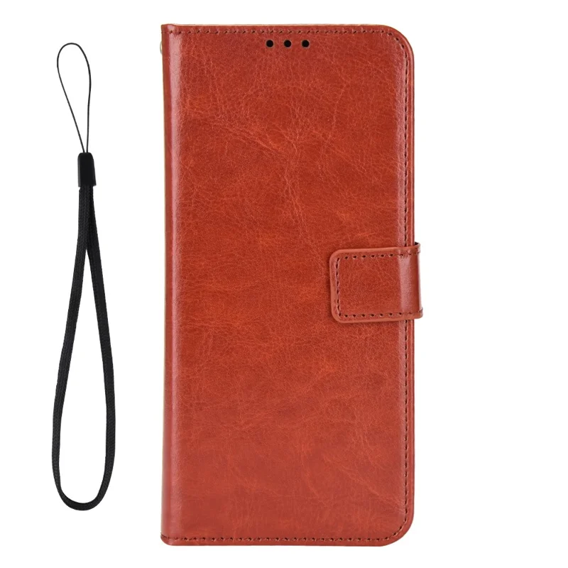 For Huawei P60 Art Shockproof Wallet Phone Case Crazy Horse Texture PU Leather Folio Flip Cover - Brown