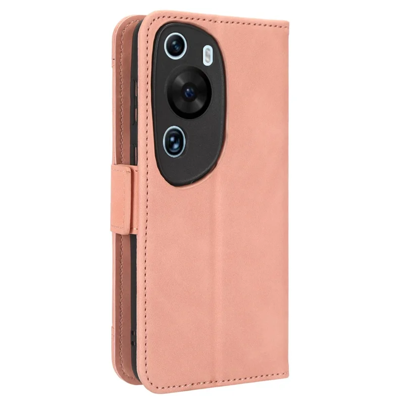 Wallet Phone Case for Huawei P60 Art Leather Flip Cover Multiple Card Slots Phone Shell with Stand - Pink
