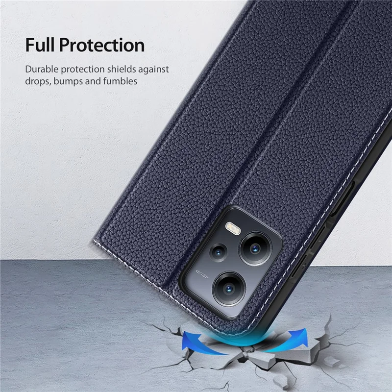 Dux Ducis Skin X2 -serie -telefonfall Für Xiaomi Redmi Note 12 5G (China) /(indien) /(global) / Poco X5 5g, PU Leder -standkartenschlitzabdeckung - Blau