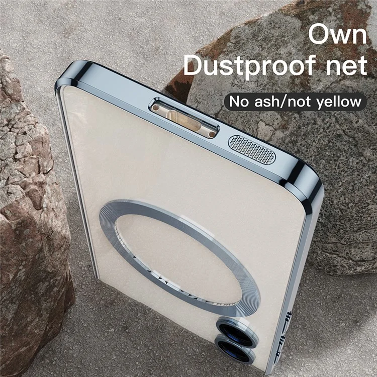 Per Samsung Galaxy S23 Custodia Magnetica Trasparente in TPU Custodia Posteriore per Telefono Compatibile con MagSafe - Blu