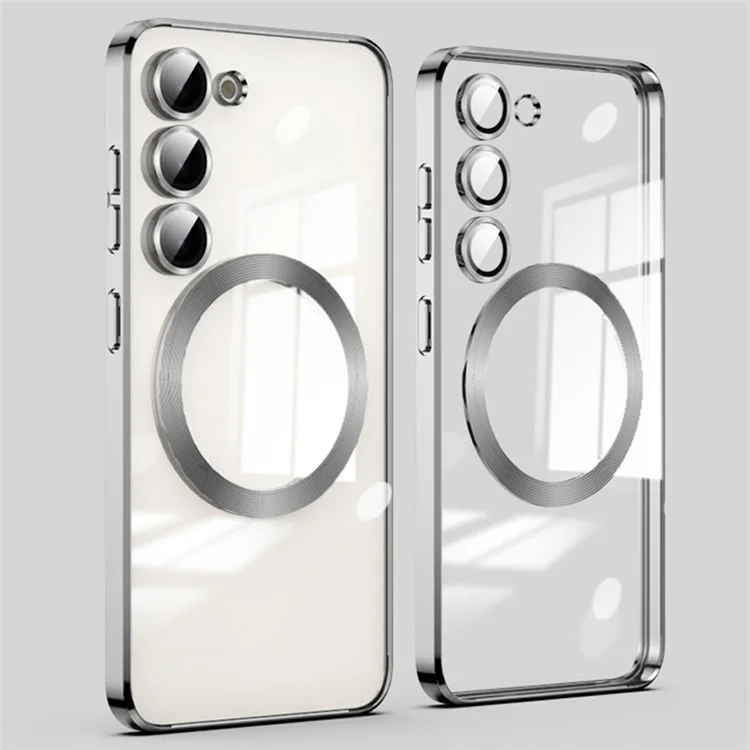 Magnetic Phone Case for Samsung Galaxy S23+ TPU Phone Back Cover Compatible with MagSafe - Silver