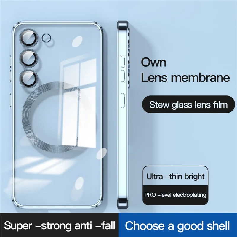 Magnetic Phone Case for Samsung Galaxy S23+ TPU Phone Back Cover Magnetic Case - Blue