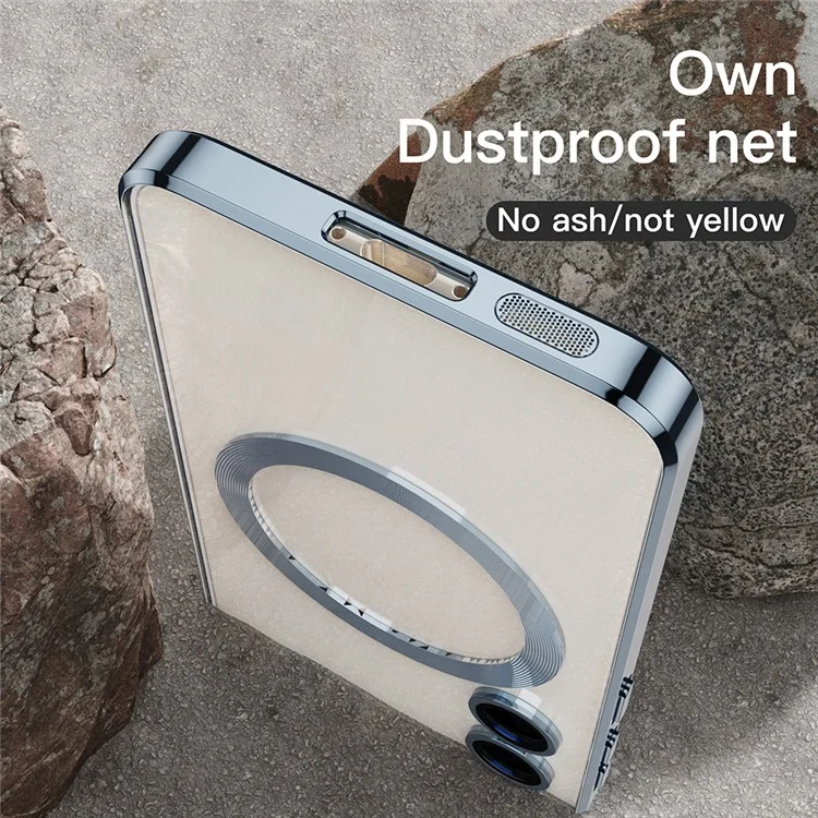 Magnetic Case For Samsung Galaxy S23 Ultra TPU Phone Back Cover Compatible with MagSafe - Silver