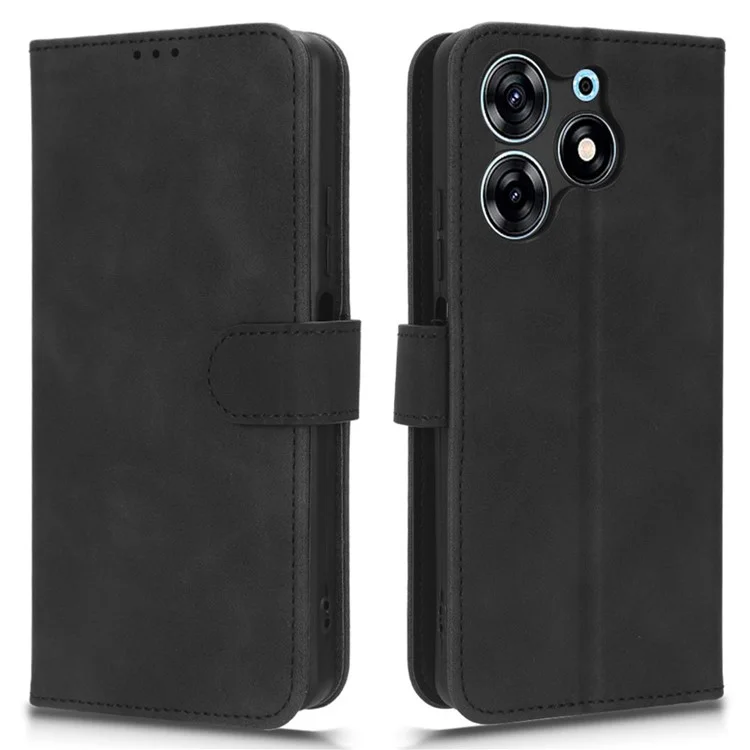 Per TECNO Spark 10 Pro Pelle al Tatto Custodia Portafoglio in Pelle Folio Stand Magnetica Custodia Protettiva per Telefono - Nero