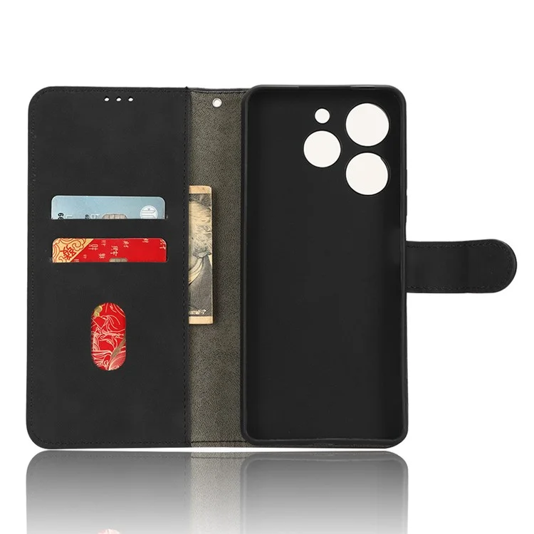 Per TECNO Spark 10 Pro Pelle al Tatto Custodia Portafoglio in Pelle Folio Stand Magnetica Custodia Protettiva per Telefono - Nero