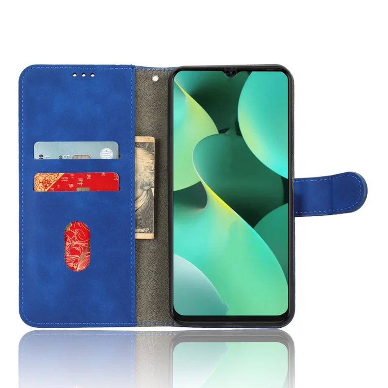 Pour TECNO Spark 10C 4G Étui Portefeuille en Cuir PU avec Support - Bleu