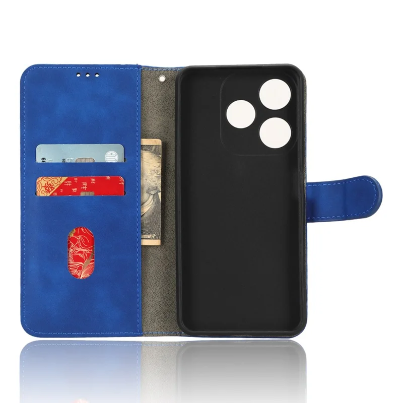 Pour TECNO Spark 10C 4G Étui Portefeuille en Cuir PU avec Support - Bleu